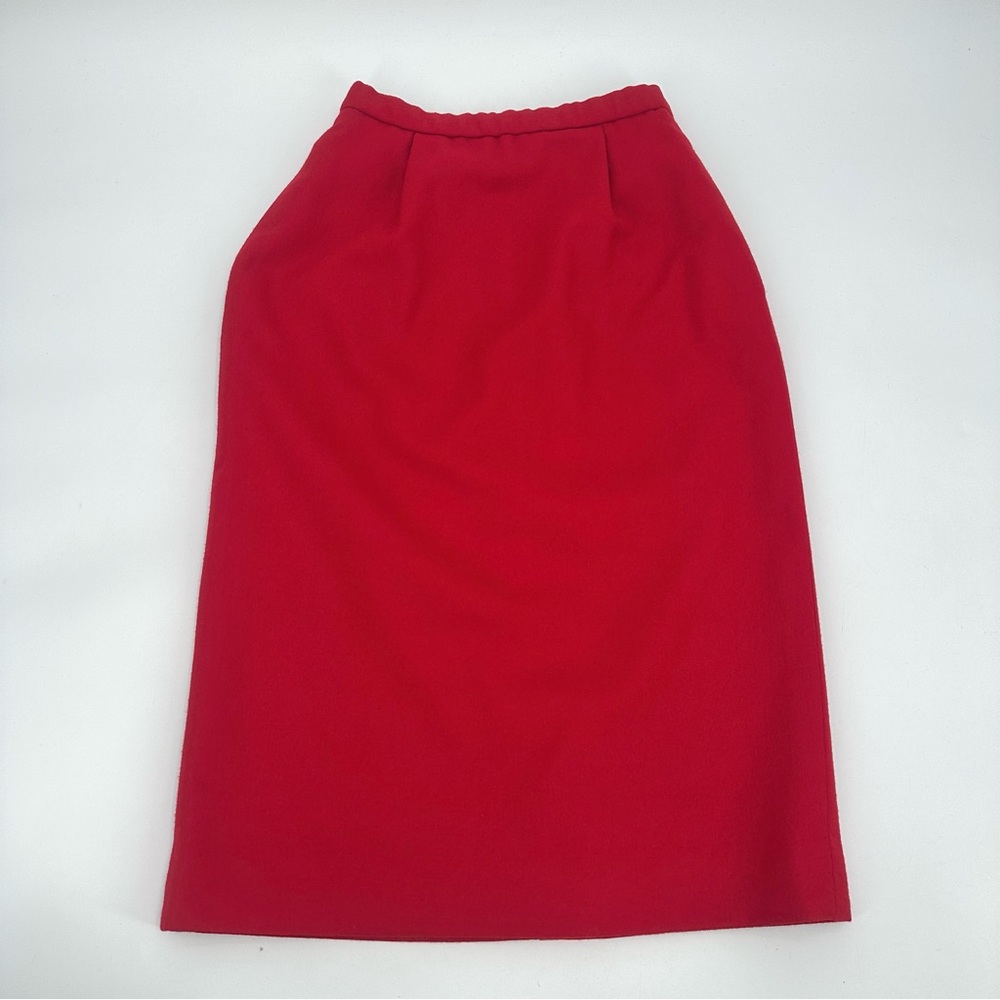 Pendleton Skirt Womens Size 2 Petite Red Wool Virgin Wool Lined Pencil READ